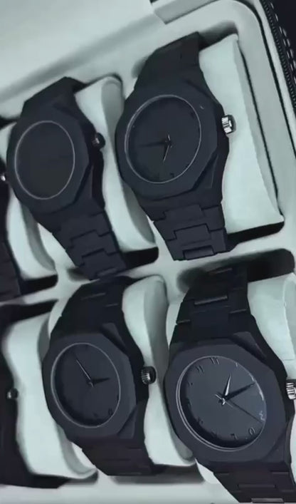 Full Black Aura Quartz Watch – Lightweight Design, , Premium Quality & Finish – Best Quality Analog Watch For Boys – Watch For Men | Full Black Color Watch – With (random Box)